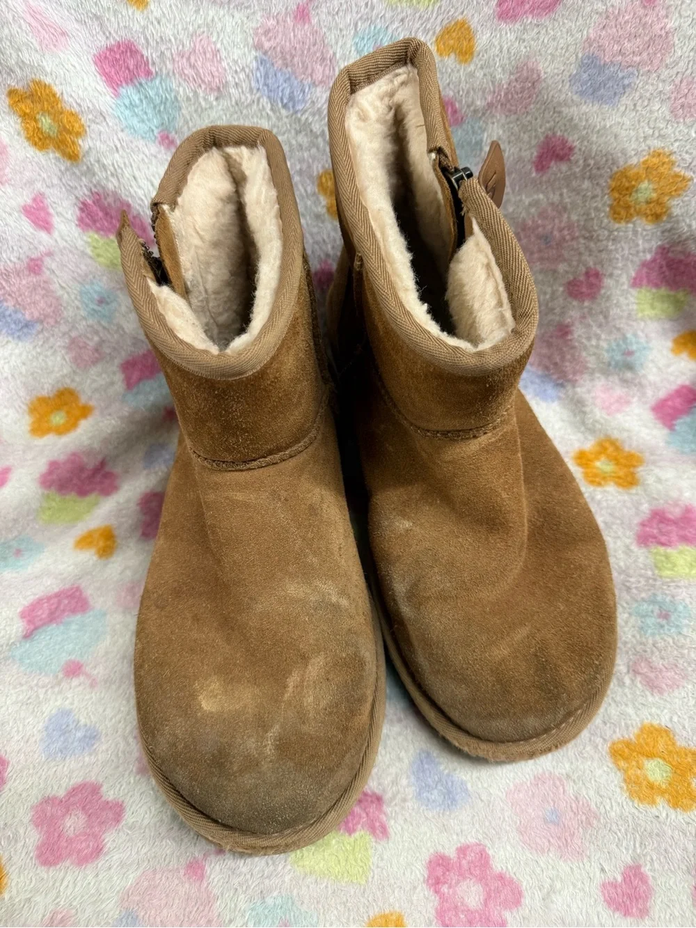 UGG Classic Bailey Db zip Chestnut Suede Shearling-Lined Ankle Boots